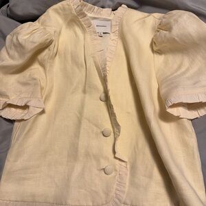 Reformation Bess Linen Top Size Small